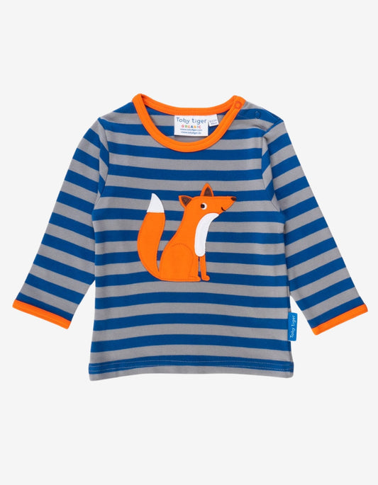 Organic Fox Applique Long-Sleeved T-Shirt - Toby Tiger
