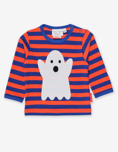 Organic Halloween Ghost Applique T-Shirt - Toby Tiger