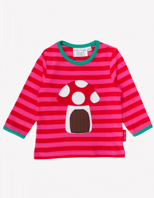 Organic Mouse and Mushroom Applique Long-Sleeved T-Shirt - Toby Tiger