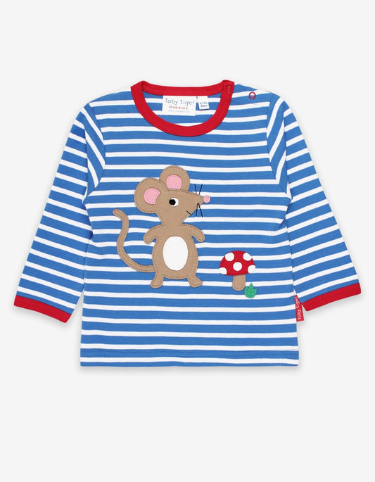 Organic Mouse and Mushroom Applique T-Shirt - Toby Tiger