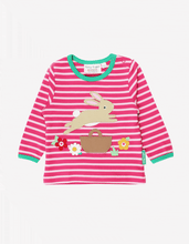 Load image into Gallery viewer, Organic Leaping Bunny Applique T-Shirt - Toby Tiger
