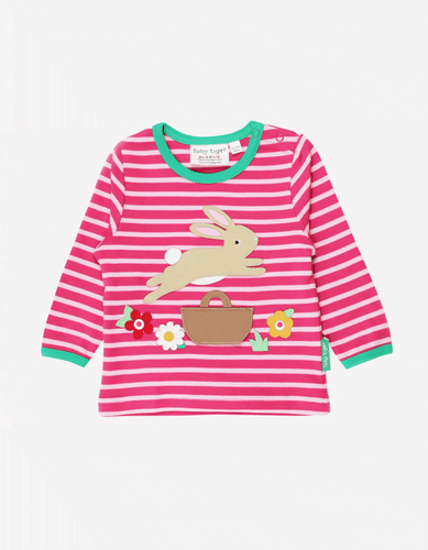 Organic Leaping Bunny Applique T-Shirt - Toby Tiger