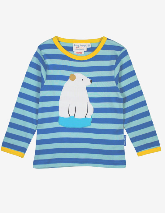 Organic Polar Bear Applique Long-Sleeve T-Shirt - Toby Tiger