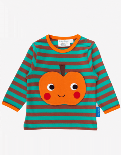 Organic Pumpkin Applique T-Shirt - Toby Tiger