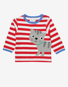 Organic Tabby Cat Applique T-Shirt - Toby Tiger