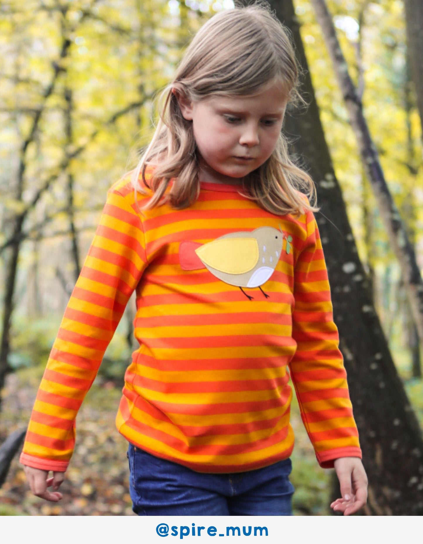 Organic Sparrow Applique Long-Sleeved T-Shirt - Toby Tiger