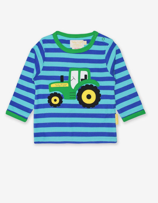 Organic Tractor Applique T-Shirt - Toby Tiger