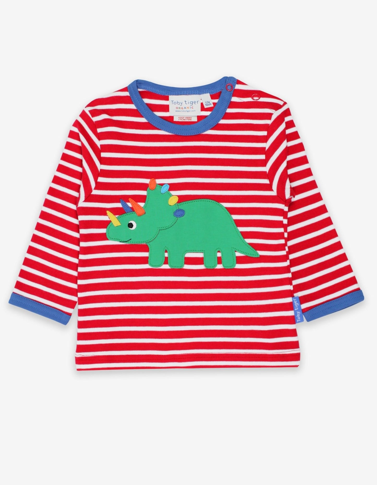 Organic Triceratops Applique T-Shirt - Toby Tiger