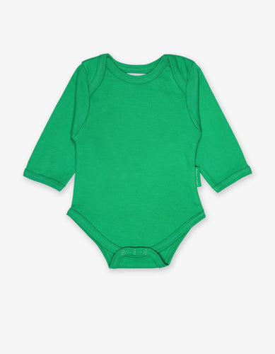 Organic Green Basic Long-Sleeved Baby Body - Toby Tiger