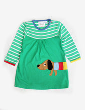 Load image into Gallery viewer, Organic Multi Sausage Dog Applique Dress - Toby Tiger
