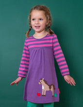 Load image into Gallery viewer, Organic Horse Applique Long-Sleeved Dress - Toby Tiger

