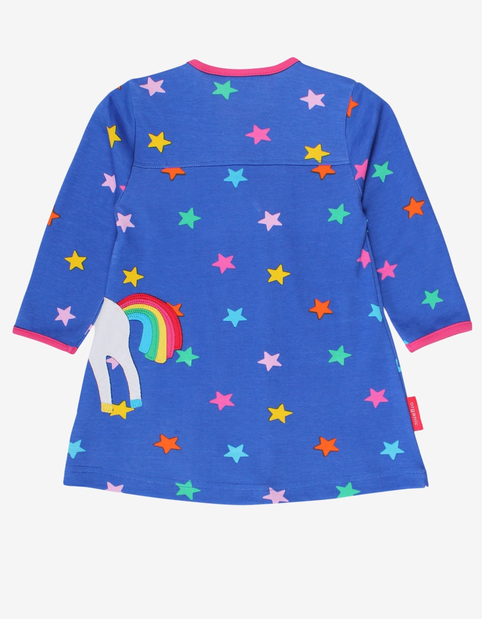 Organic Rainbow Unicorn Applique T-Shirt Dress - Toby Tiger