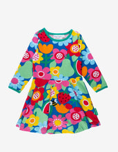 Load image into Gallery viewer, Organic Fruit Flower Print Skater Dress - Toby Tiger

