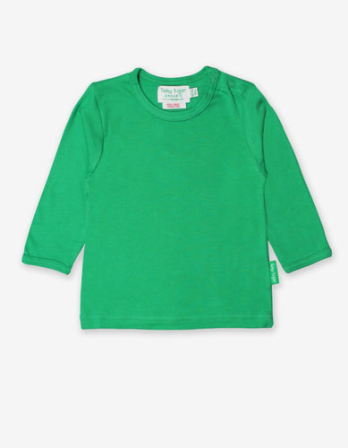 Organic Green Basic Long-Sleeved T-Shirt - Toby Tiger