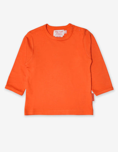 Organic Orange Basic Long-Sleeved T-Shirt - Toby Tiger