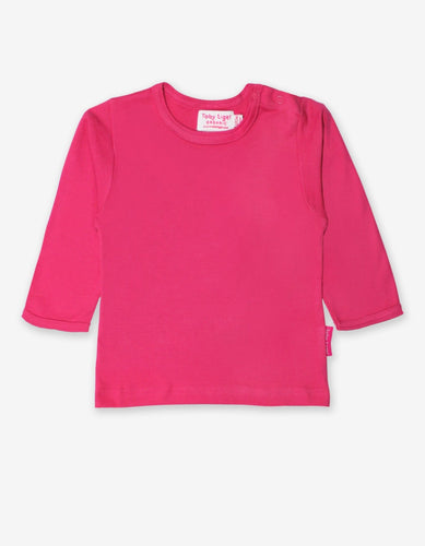 Organic Pink Basic Long-Sleeved T-Shirt - Toby Tiger