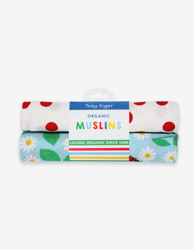 Organic English Garden Print Muslin 2-Pack - Toby Tiger