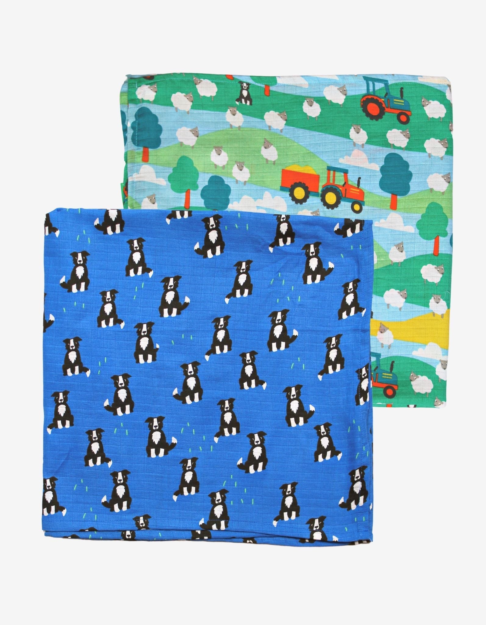 Organic Farm Print Muslin 2 - Pack - Toby Tiger