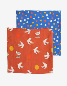 Organic Seagull Print Muslin 2-Pack - Toby Tiger