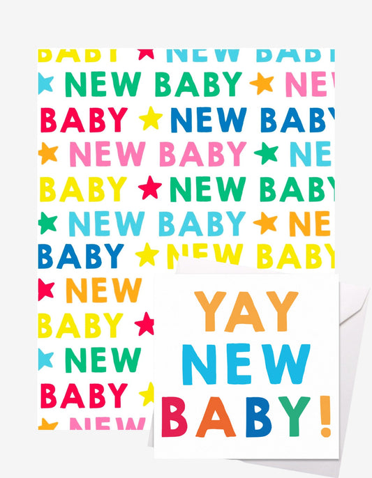 New Baby Gift Wrap + Personalised Card - Toby Tiger