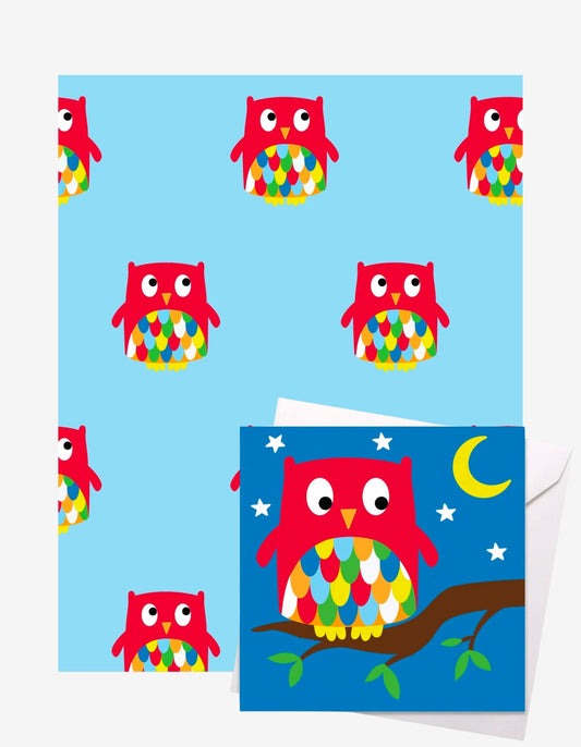 Owl Gift Wrap + Personalised Card - Toby Tiger