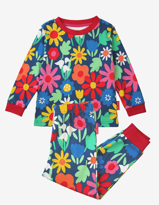 Organic Bold Floral Print Pyjamas - Toby Tiger