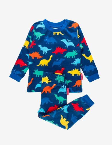 Organic Rainbow Dinosaur Print Pyjamas - Toby Tiger