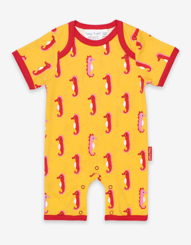 Organic Seahorse Print Romper - Toby Tiger