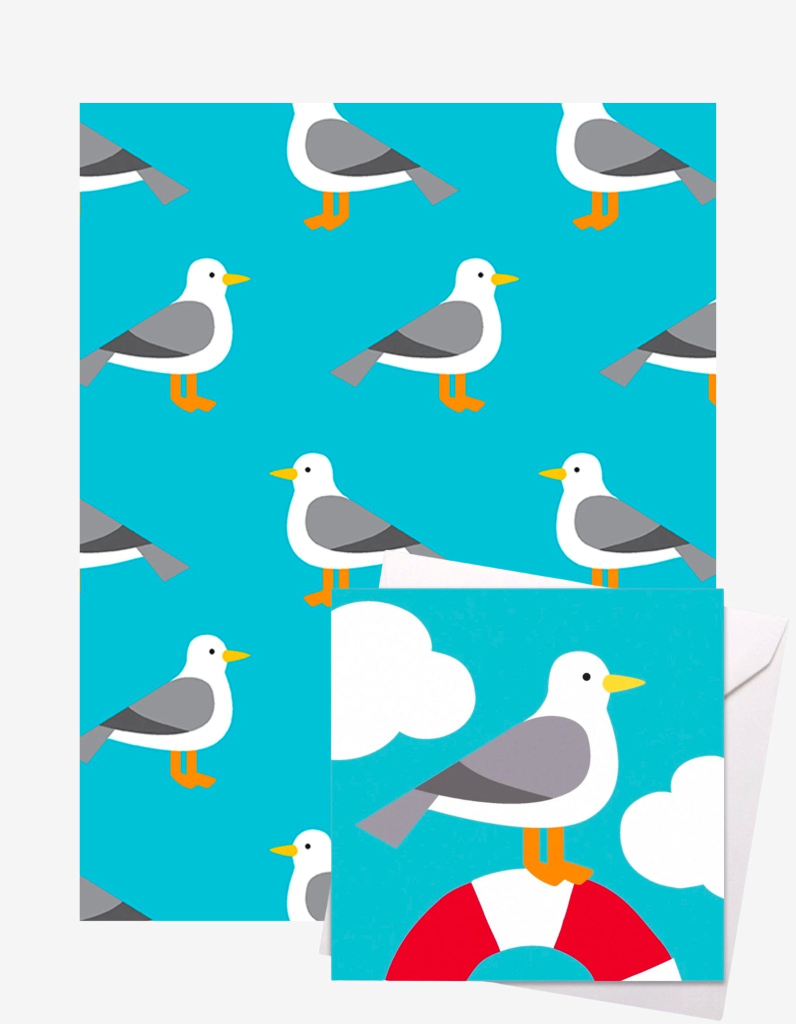 Seagull Gift Wrap + Personalised Card - Toby Tiger