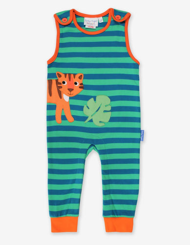 Organic Tiger Applique Slungarees - Toby Tiger