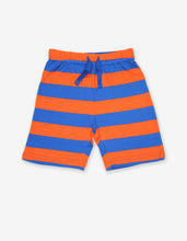 Load image into Gallery viewer, Organic Orange and Blue Stripe Shorts - Toby Tiger
