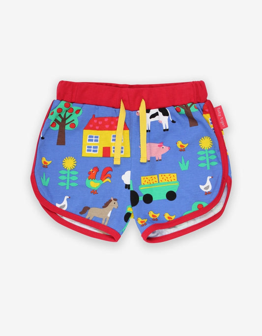 Organic Farm Print Running Shorts - Toby Tiger