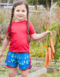 Organic Vegetable Garden Print Running Shorts - Toby Tiger