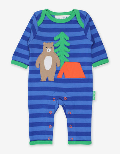 Organic Camping Bear Applique Sleepsuit