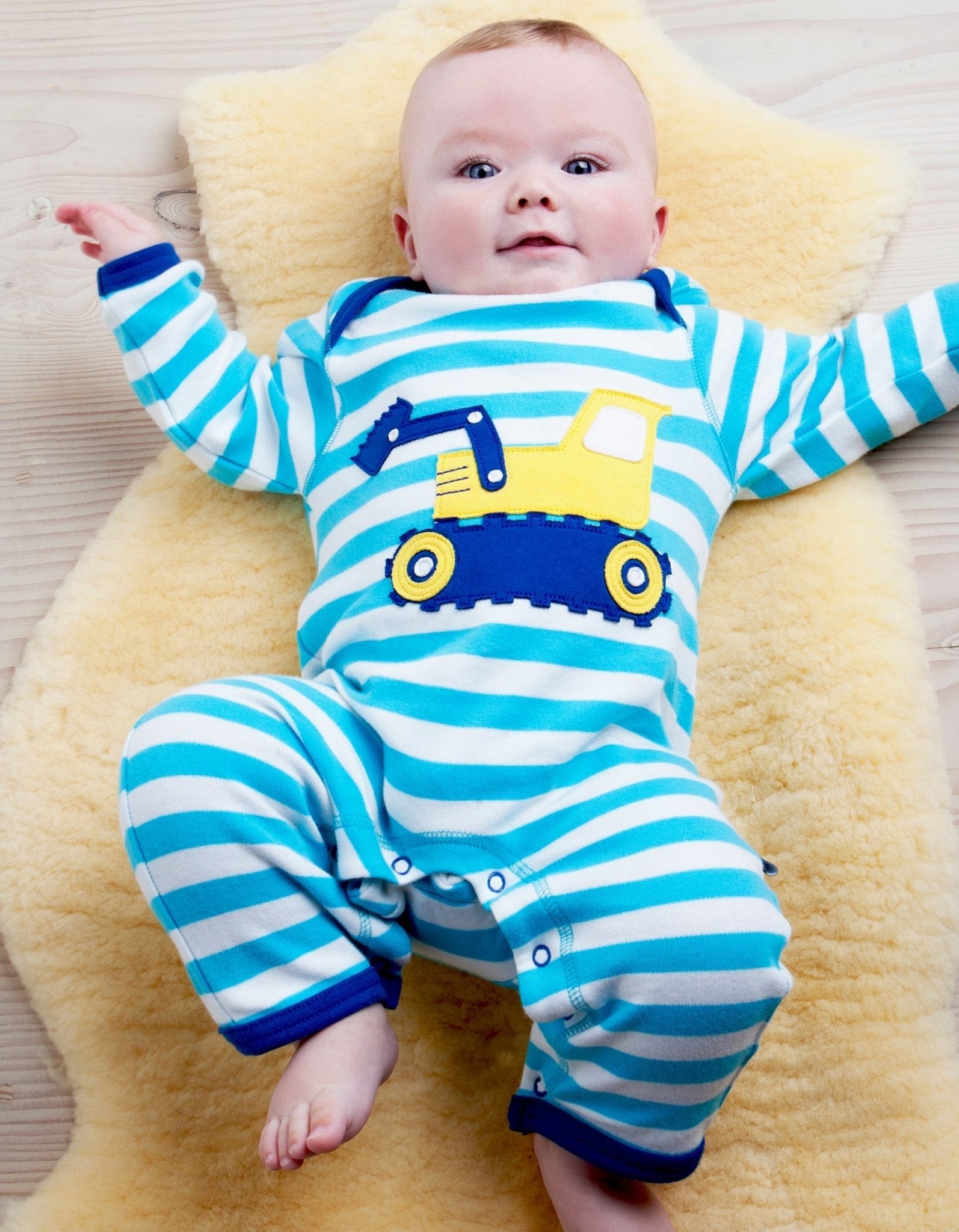 Organic Digger Applique Sleepsuit - Toby Tiger