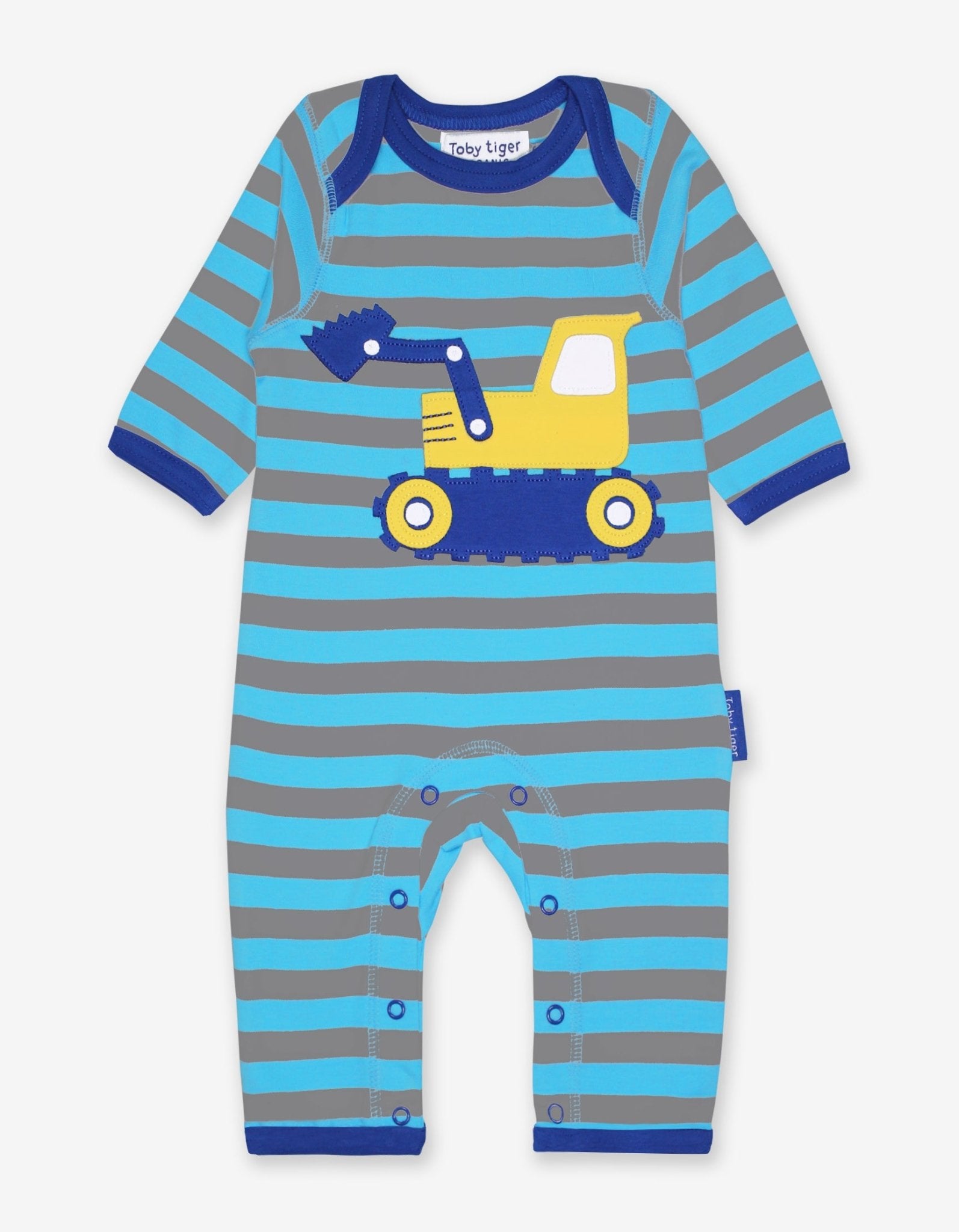 Toby Tiger Organic Digger Applique Sleepsuit
