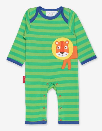 Organic Walking Lion Applique Sleepsuit - Toby Tiger