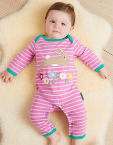 Organic Leaping Bunny Applique Sleepsuit - Toby Tiger