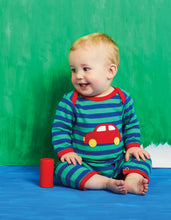 Load image into Gallery viewer, Organic Red Car Applique Sleepsuit - Toby Tiger
