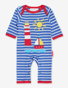 Organic Seaside Applique Sleepsuit - Toby Tiger