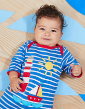 Load image into Gallery viewer, Organic Seaside Applique Sleepsuit - Toby Tiger
