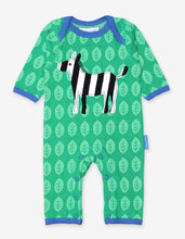 Load image into Gallery viewer, Organic Zebra Applique Sleepsuit - Toby Tiger
