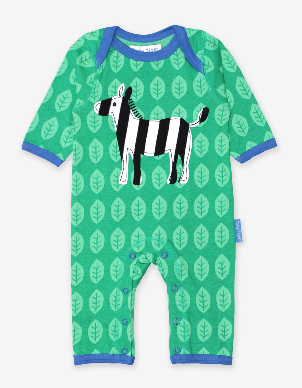 Organic Zebra Applique Sleepsuit - Toby Tiger