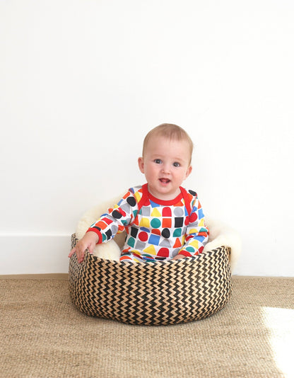 Organic Multi Building Block Print Sleepsuit - Toby Tiger