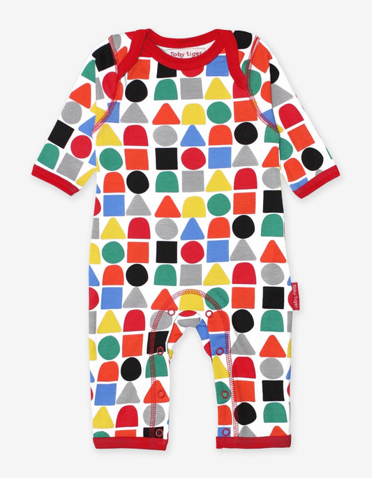 Organic Multi Building Block Print Sleepsuit - Toby Tiger