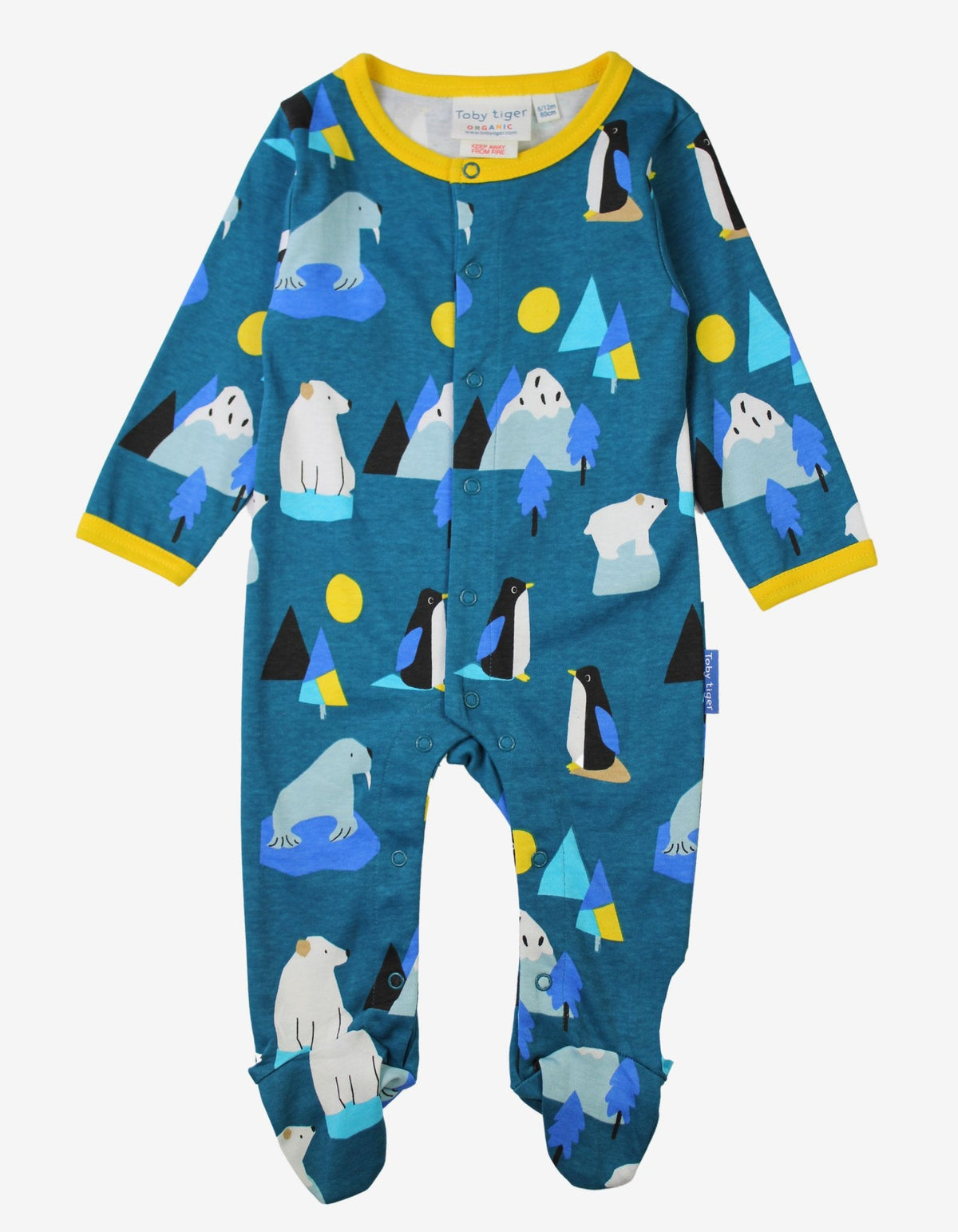 Organic Arctic Print Babygrow - Toby Tiger UK