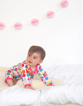 Load image into Gallery viewer, Organic Pink Building Block Print Sleepsuit - Toby Tiger
