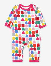 Load image into Gallery viewer, Organic Pink Building Block Print Sleepsuit - Toby Tiger
