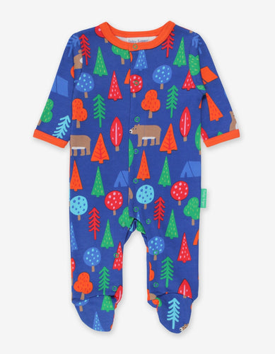 Organic Camping Bear Print Babygrow