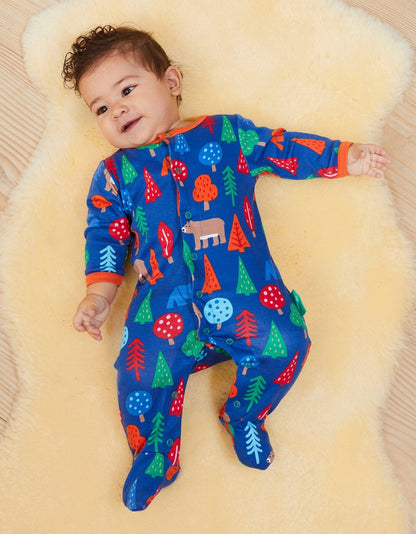Organic Camping Bear Print Babygrow - Toby Tiger